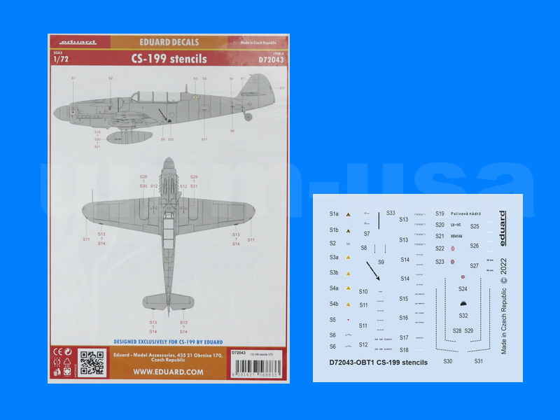 EDD72043 Avia CS-199 Stencils 1/72